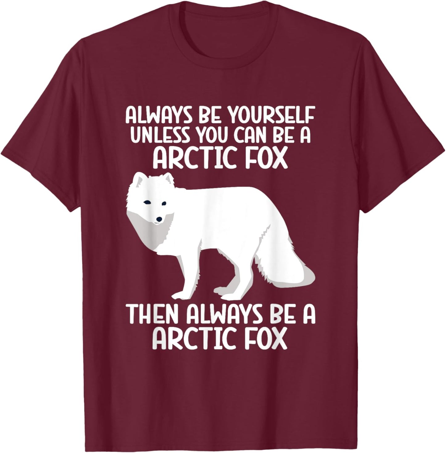 Arctic Fox Artic Animals Cute Artic Fox Lover Pajamas T-Shirt - T-Shirt | Maroon