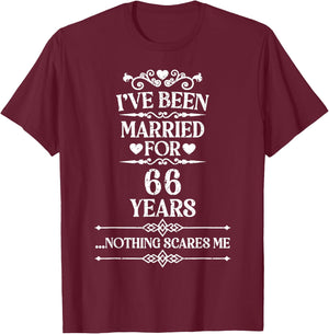 I've Been Married 66 years funny 66th Wedding anniversary T-Shirt - T-Shirt | Maroon