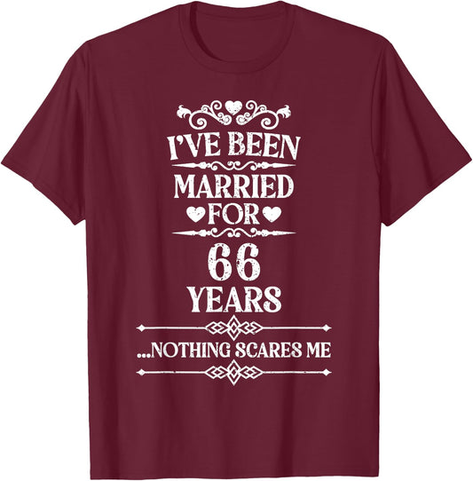 I've Been Married 66 years funny 66th Wedding anniversary T-Shirt - T-Shirt | Maroon