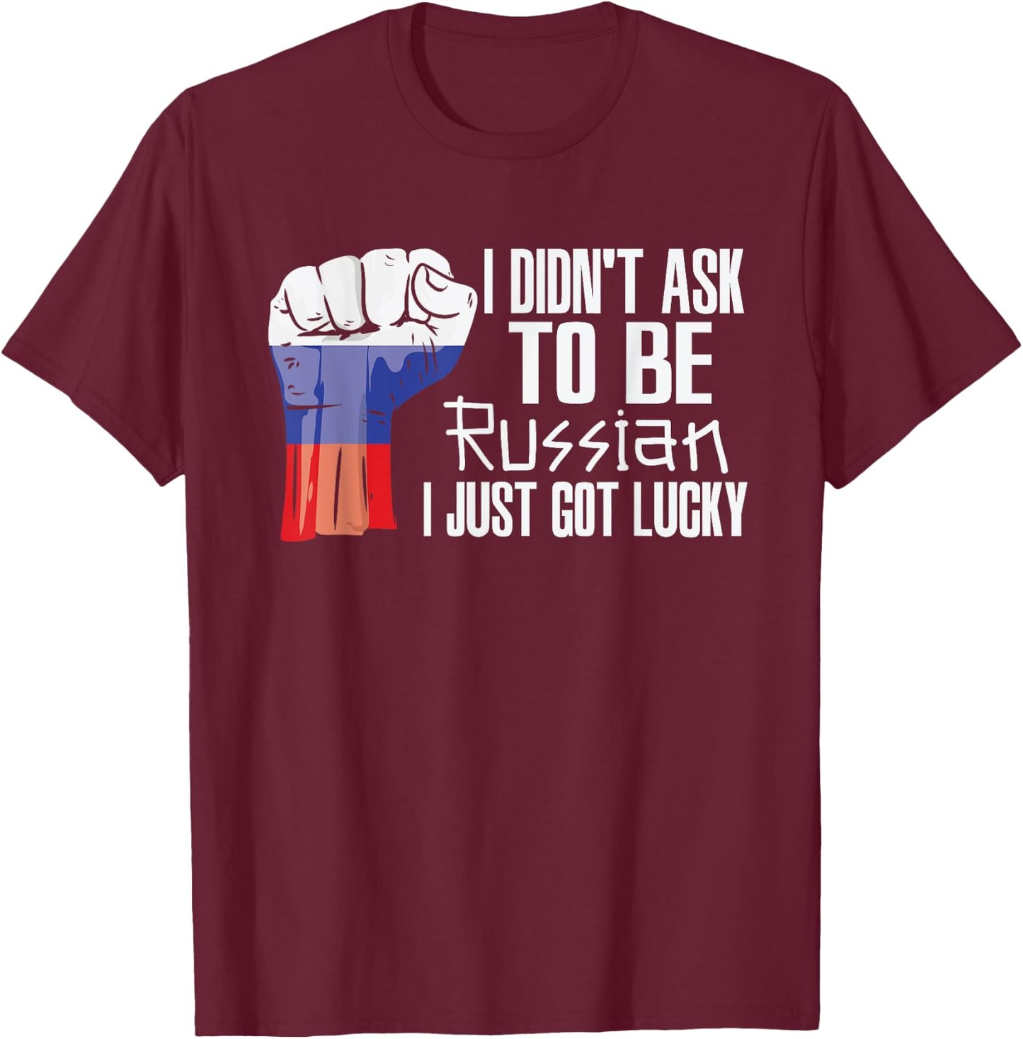 Russian Russia Flag Grown Russian Roots Russian Patriot T-Shirt - T-Shirt | Maroon