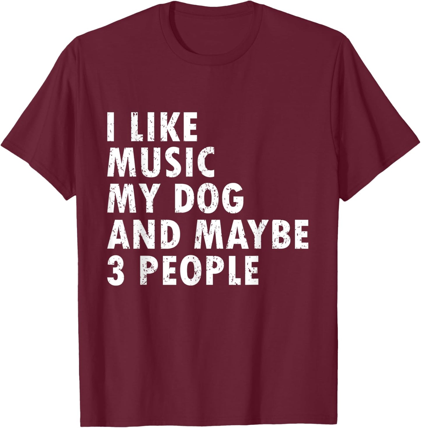 I Like Music My Dog Funny Music Lover Dog Lover Music & Dogs Women Kids T-Shirt - T-Shirt | Maroon