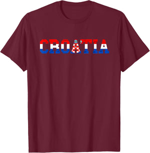 Croatia Flag Croatian Pride Hrvatska Croatian Roots Croatia T-Shirt - T-Shirt | Maroon