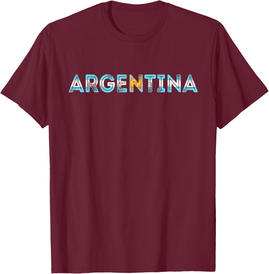 Argentina Vintage Sun Of May Buenos Aires Argentinian Pride T-Shirt - T-Shirt | Maroon