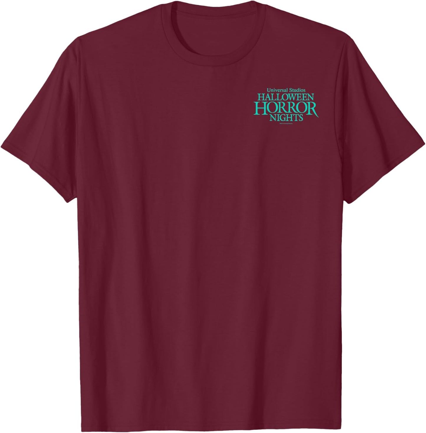 Halloween Horror Nights HHN Universal Monsters Front & Back T-Shirt - T-Shirt | Maroon