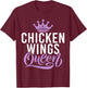 Chicken Wings Queen T-Shirt - T-Shirt | Maroon