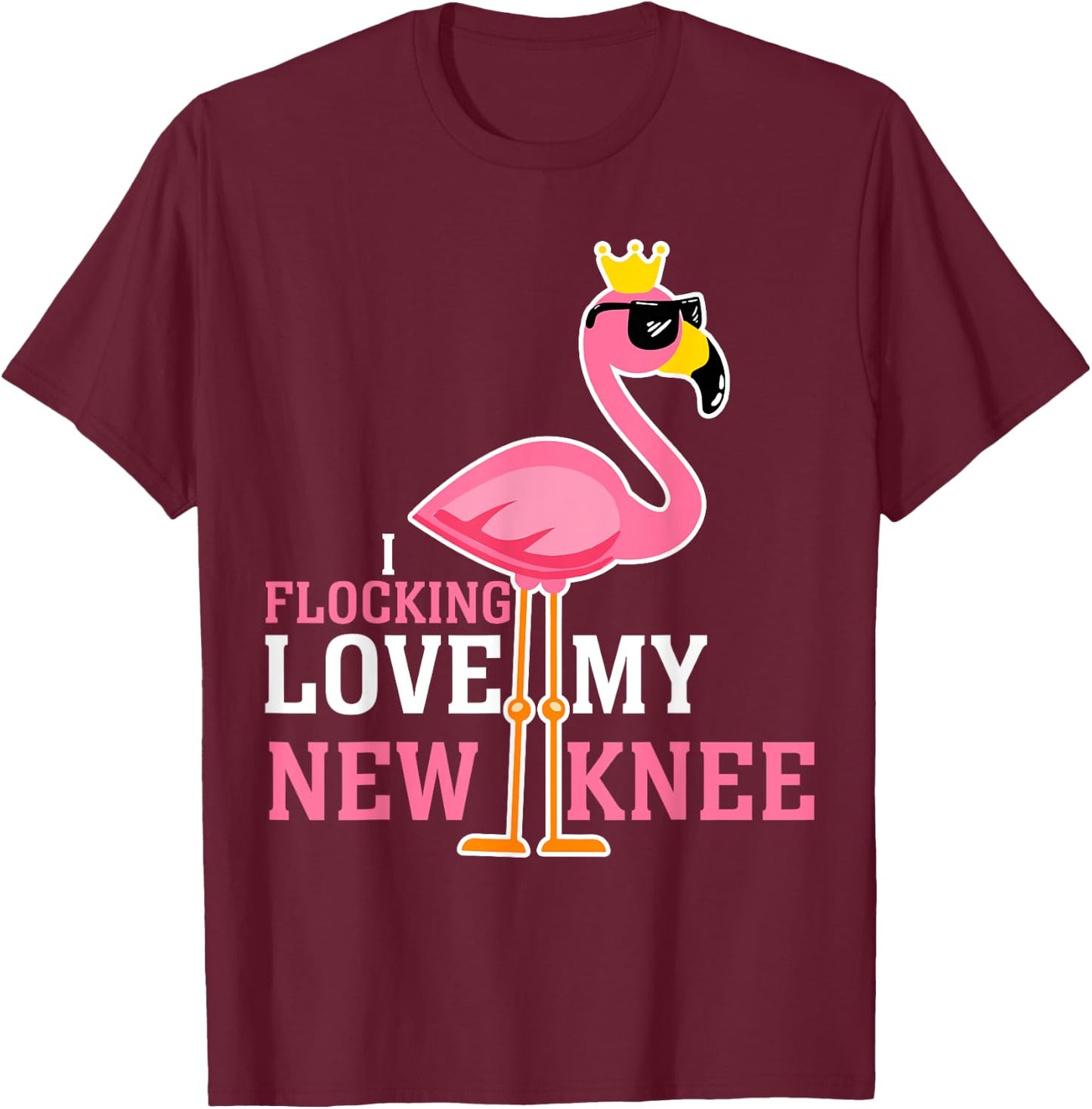 Funny Knee Replacement Surgery Get Well Soon Joke Gag Outfit T-Shirt - T-Shirt | Maroon