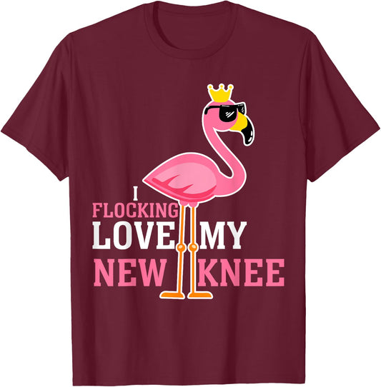 Funny Knee Replacement Surgery Get Well Soon Joke Gag Outfit T-Shirt - T-Shirt | Maroon