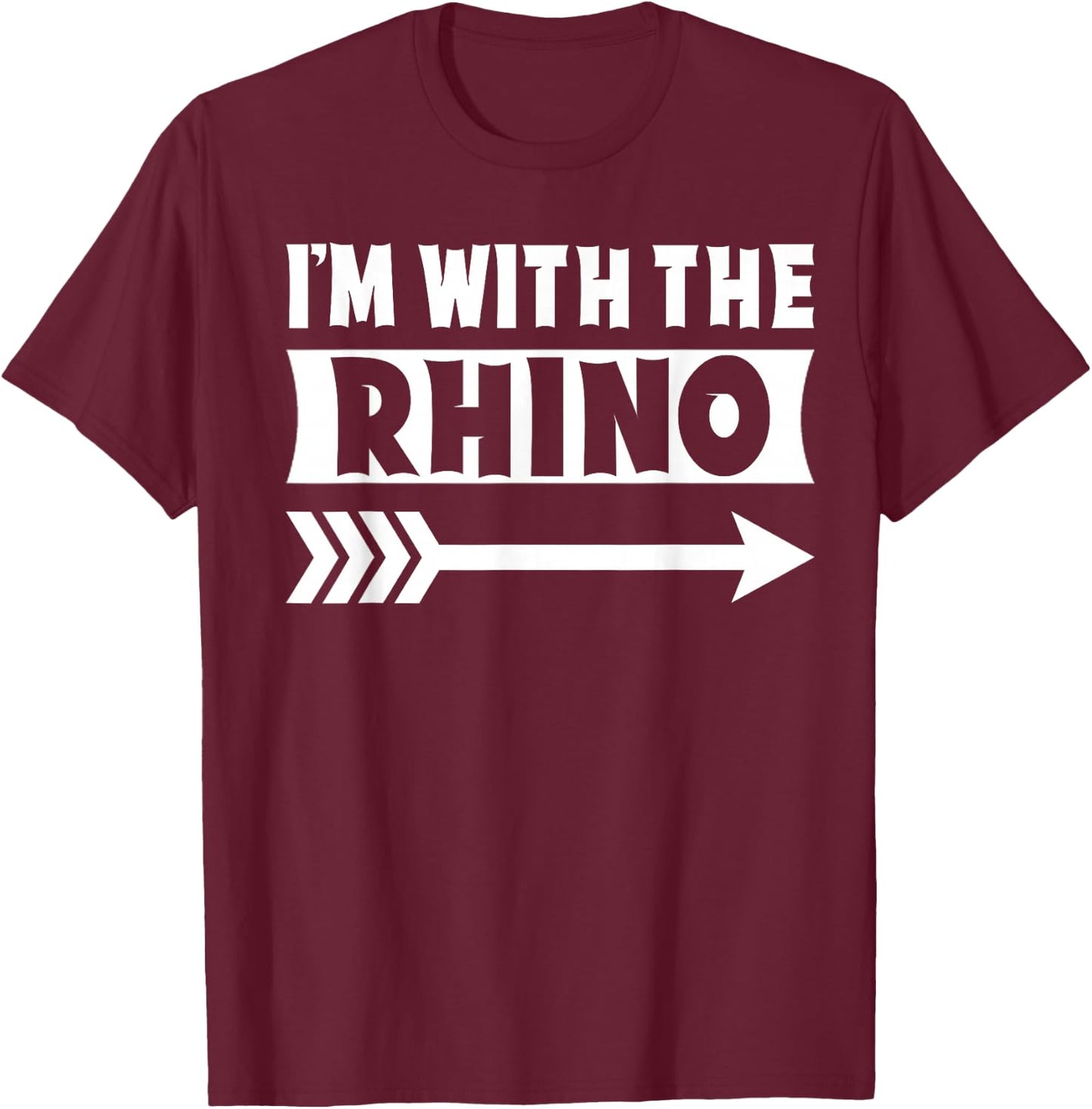 I'm With The Rhino Halloween Costume Rhino Halloween T-Shirt - T-Shirt | Maroon