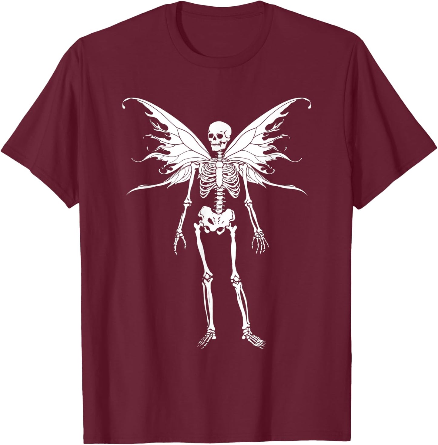 Fairy Grunge Fairycore Aesthetic clothes Y2K Skeleton T-Shirt - T-Shirt | Maroon