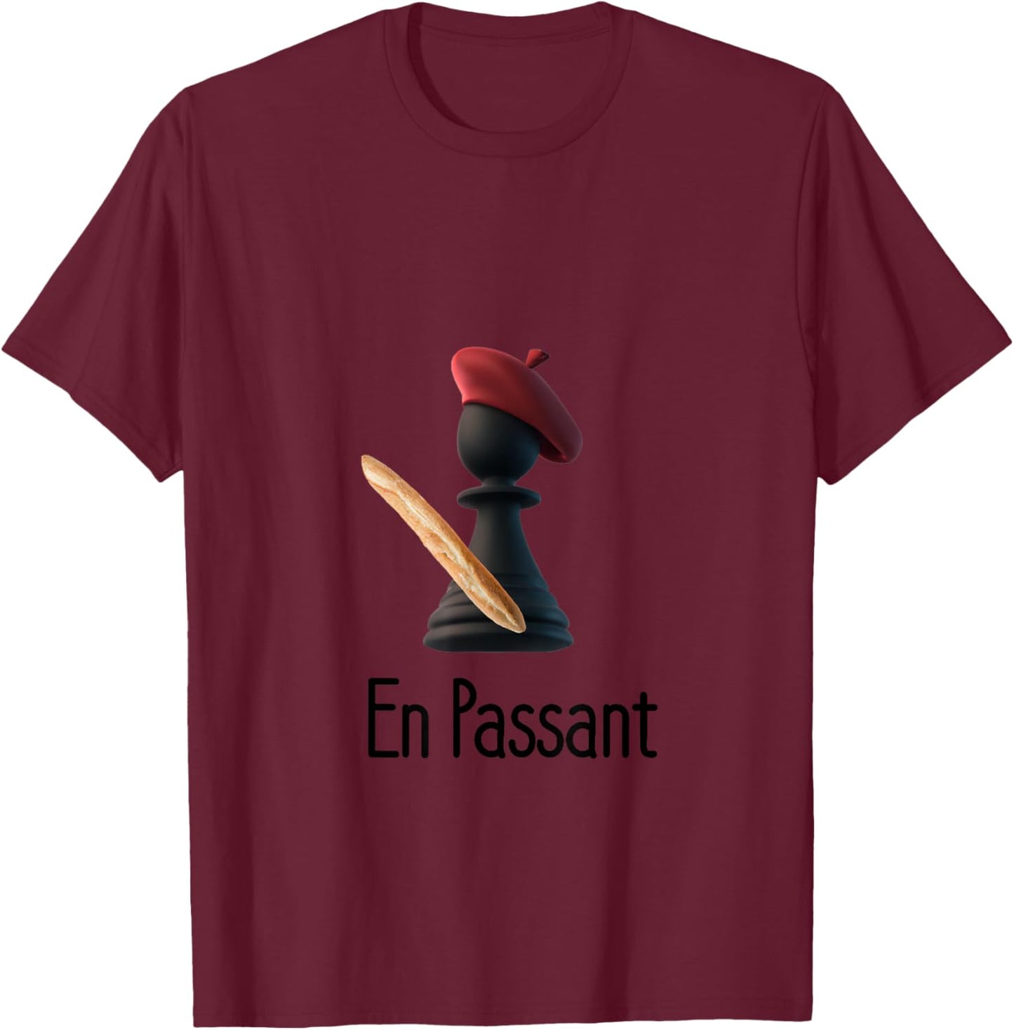 ChessTees En Passant Checkmate Chess Themed , -Adults, Grey, Small, Short Sleeve T-Shirt - T-Shirt | Maroon