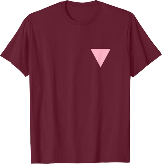 Gay Pride Small Pink Triangle T-Shirt - T-Shirt | Maroon