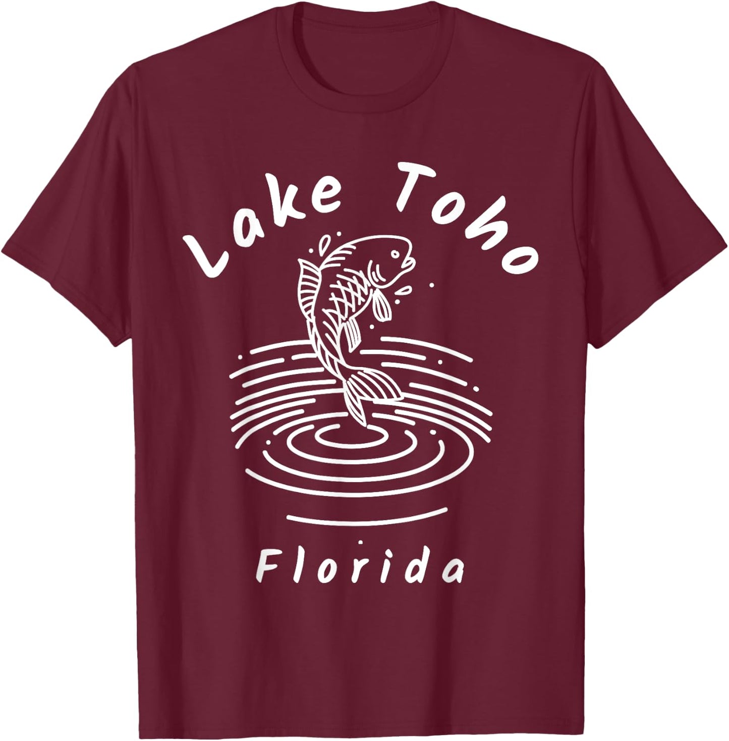 Lake Toho Florida Souvenir T-Shirt - T-Shirt | Maroon