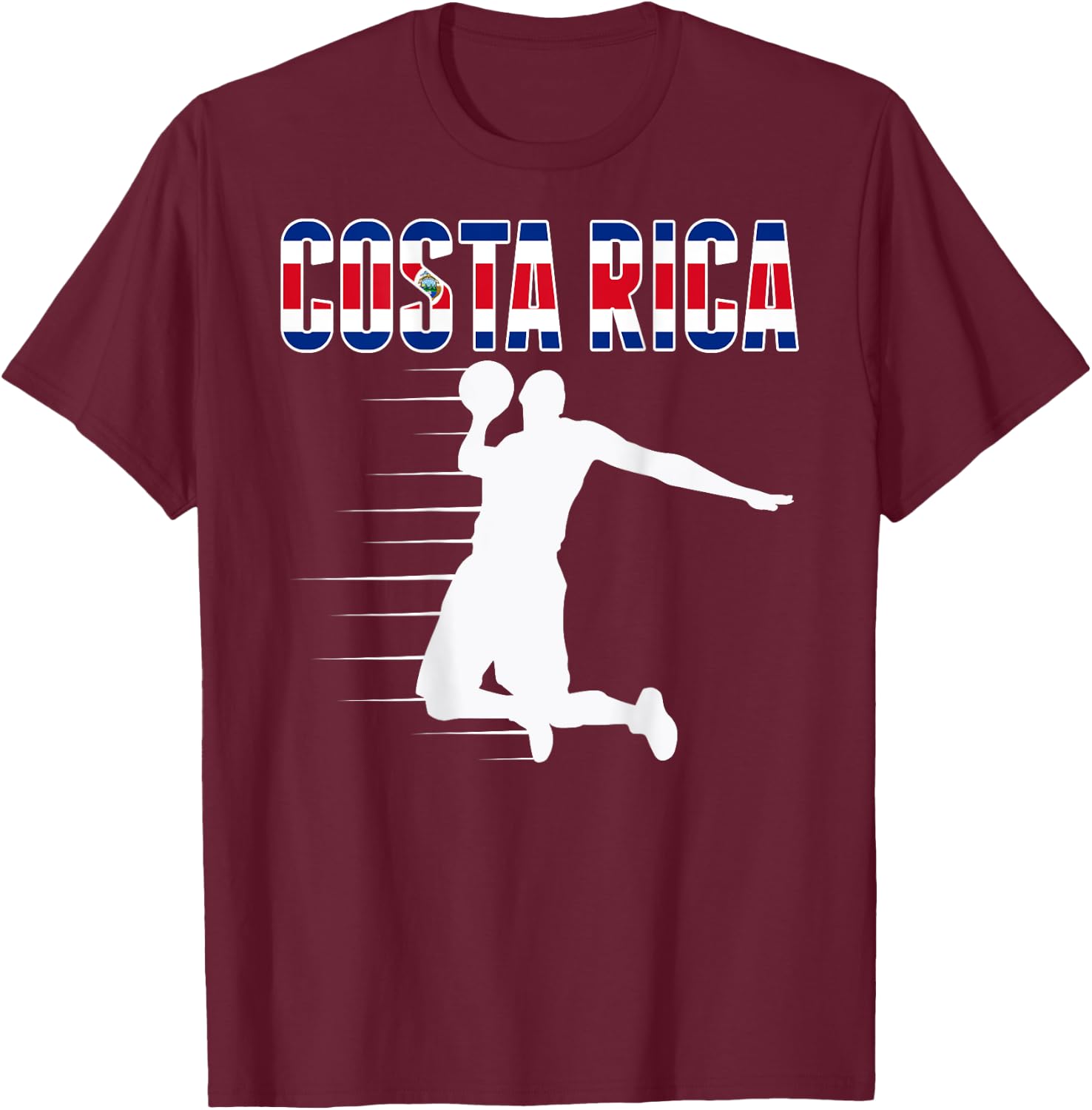 Costa Rica Basketball Fans Jersey - Costa Rican Flag Sport T-Shirt - T-Shirt | Maroon
