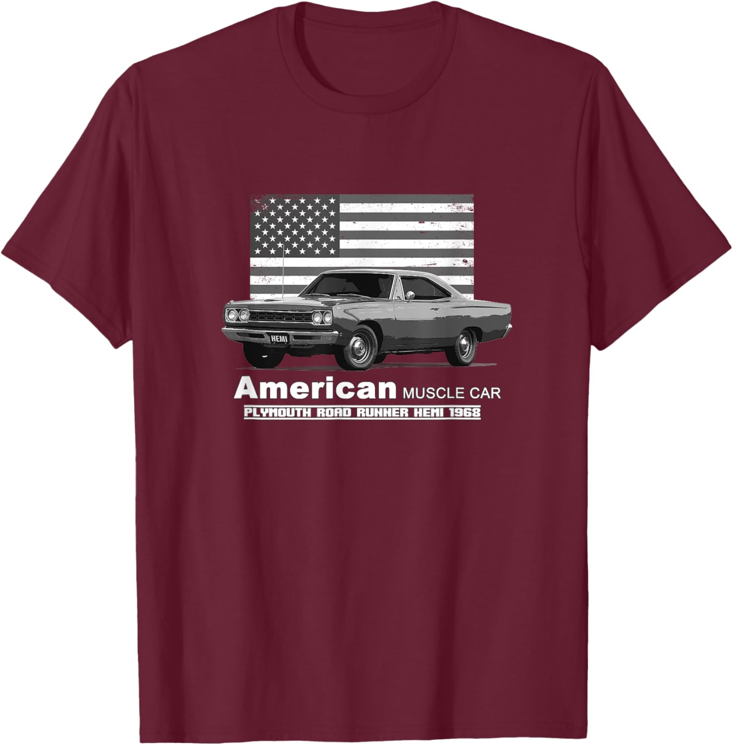 Plymouth Road Runner American Muscle Car 60s 70s Old is Gold T-Shirt - T-Shirt | Maroon