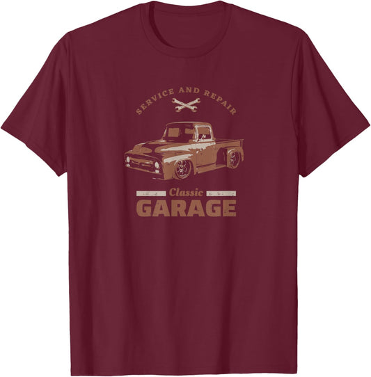 1956 Classic America Stepside Truck T-Shirt - T-Shirt | Maroon