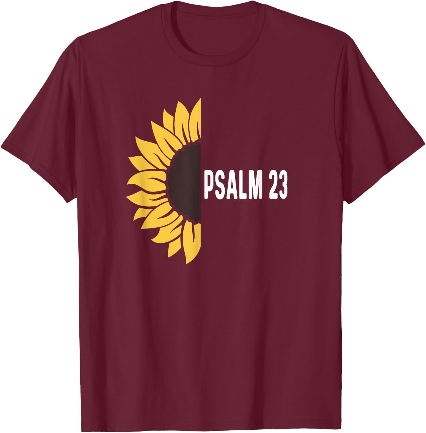 Psalm 23 God Jesus Religious Christian Lord Is My Shepherd T-Shirt - T-Shirt | Maroon