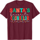 Santas Favorite Counselor Retro Christmas School Counselor T-Shirt - T-Shirt | Maroon