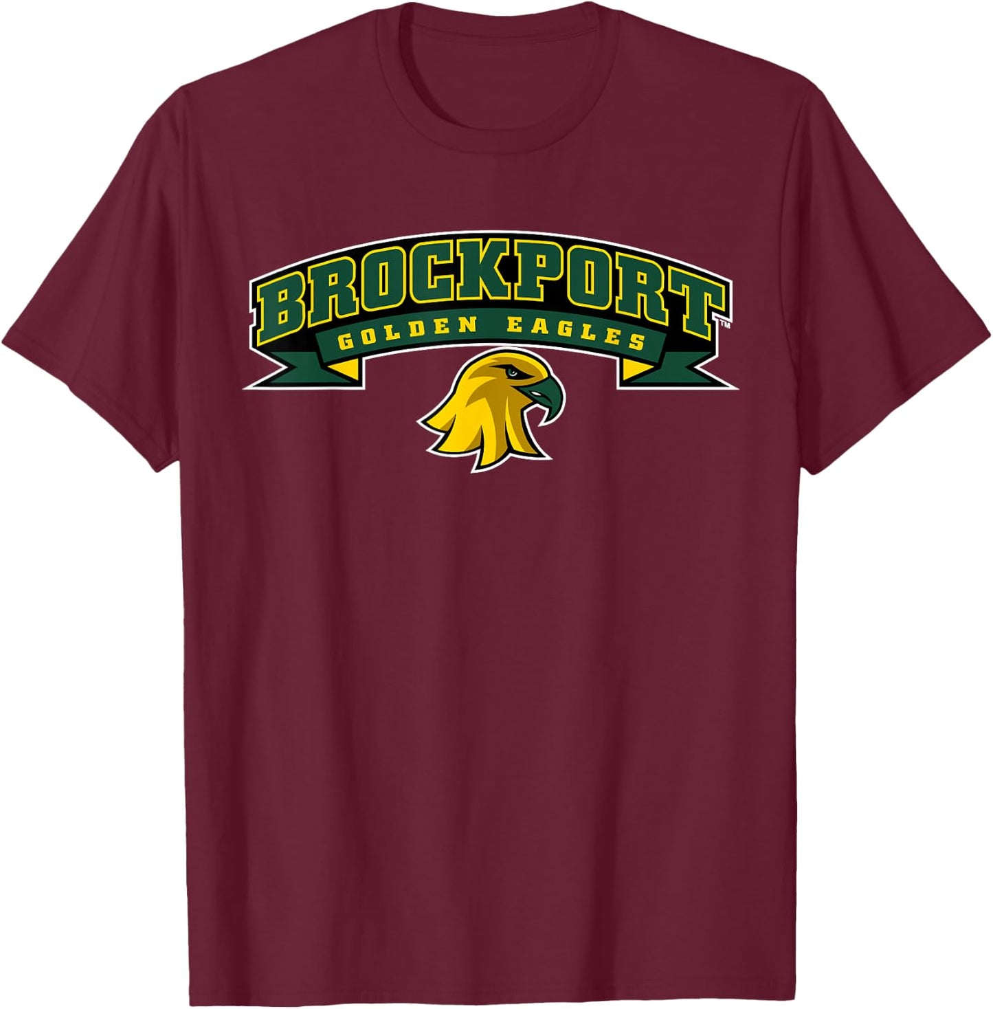 SUNY Brockport Golden Eagles Banner Logo T-Shirt - T-Shirt | Maroon