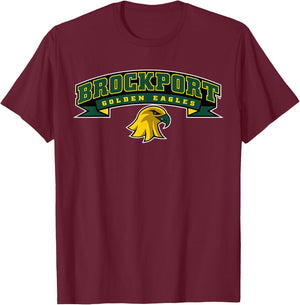SUNY Brockport Golden Eagles Banner Logo T-Shirt - T-Shirt | Maroon