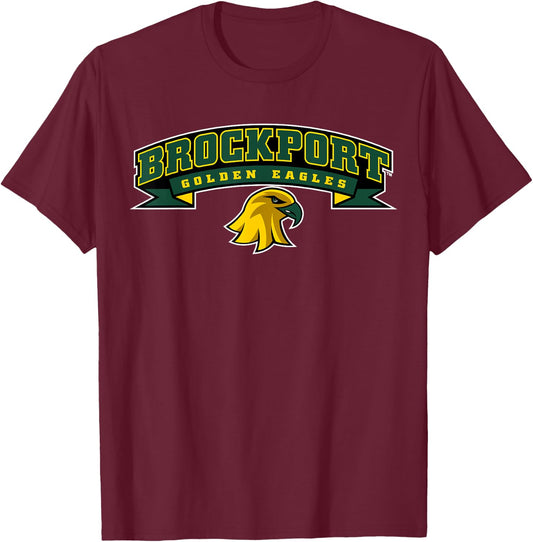 SUNY Brockport Golden Eagles Banner Logo T-Shirt - T-Shirt | Maroon