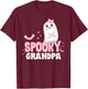 Spooky Grandpa Family Cute Pink White Ghost Boo Halloween T-Shirt - T-Shirt | Maroon