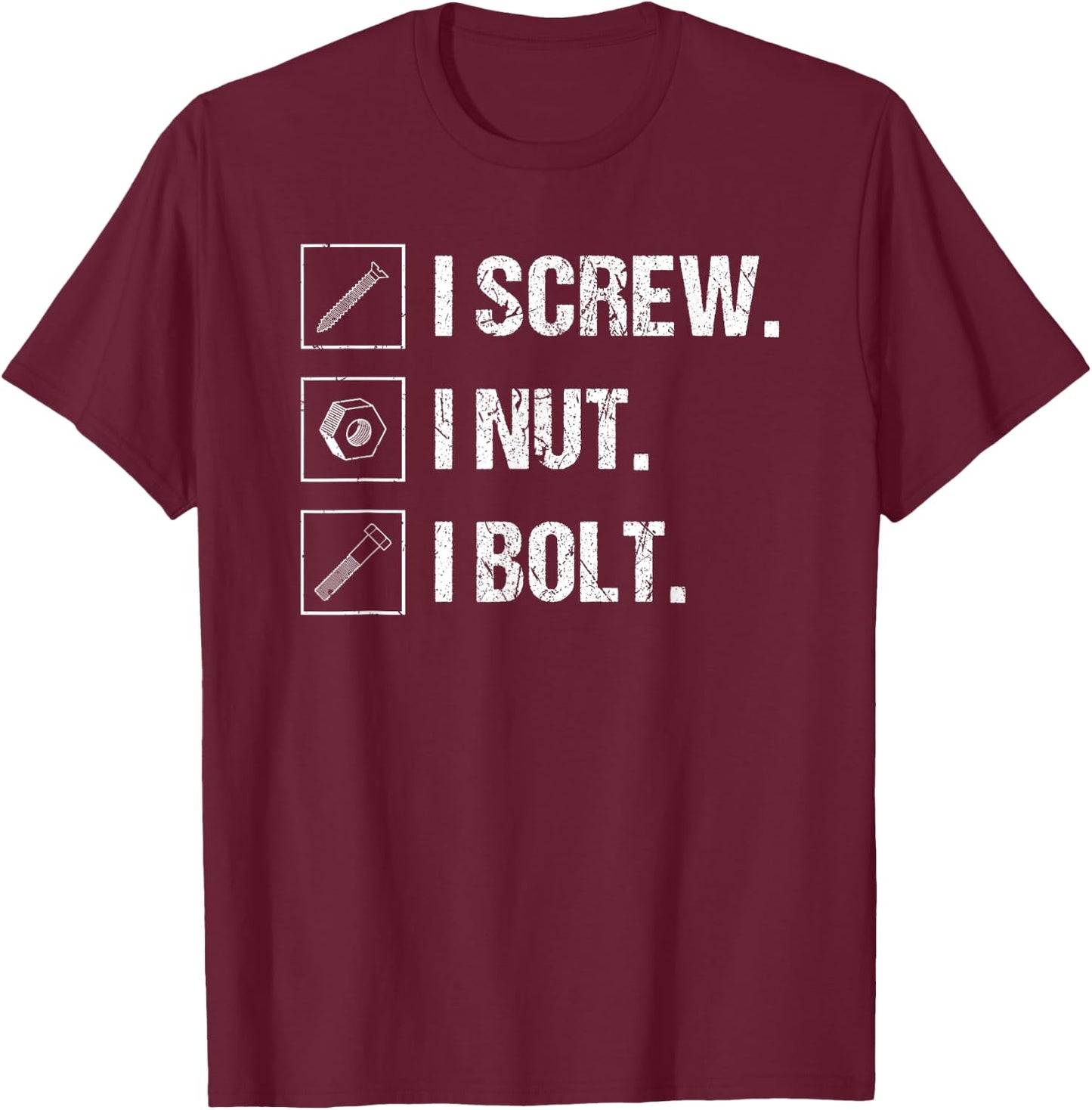 Mechanic Screw Nut Bolt Vintage Tools Fix Stuff T-Shirt - T-Shirt | Maroon