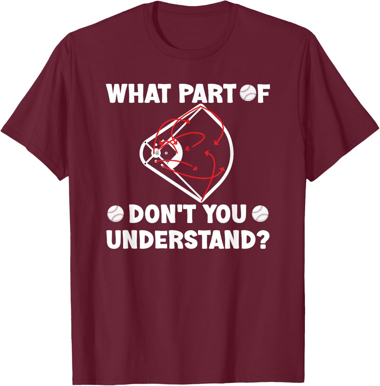 What Part Of Don't You Understand Funny Baseball Coach T-Shirt - T-Shirt | Maroon