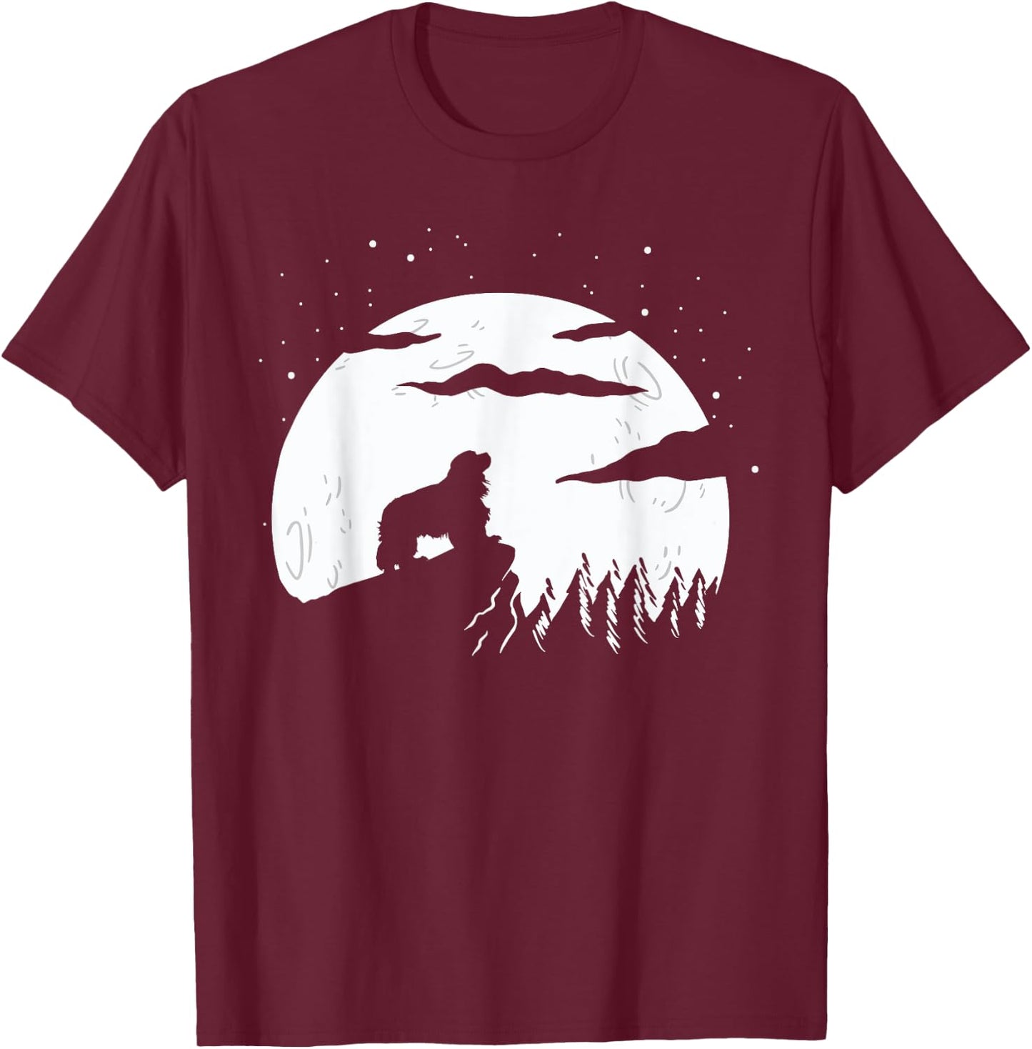 Cavalier King Charles Spaniel and Mountain T-Shirt - T-Shirt | Maroon