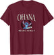 Disney Lilo & Stitch Ohana Means Family Cute Stitch Logo T-Shirt - T-Shirt | Maroon