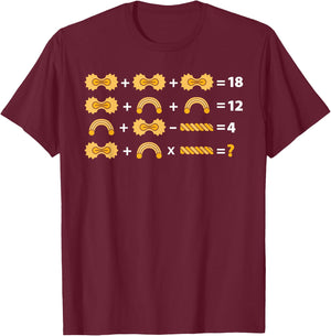 Order Of Operation Quiz Math Funny Teacher Pasta Women Kids T-Shirt - T-Shirt | Maroon