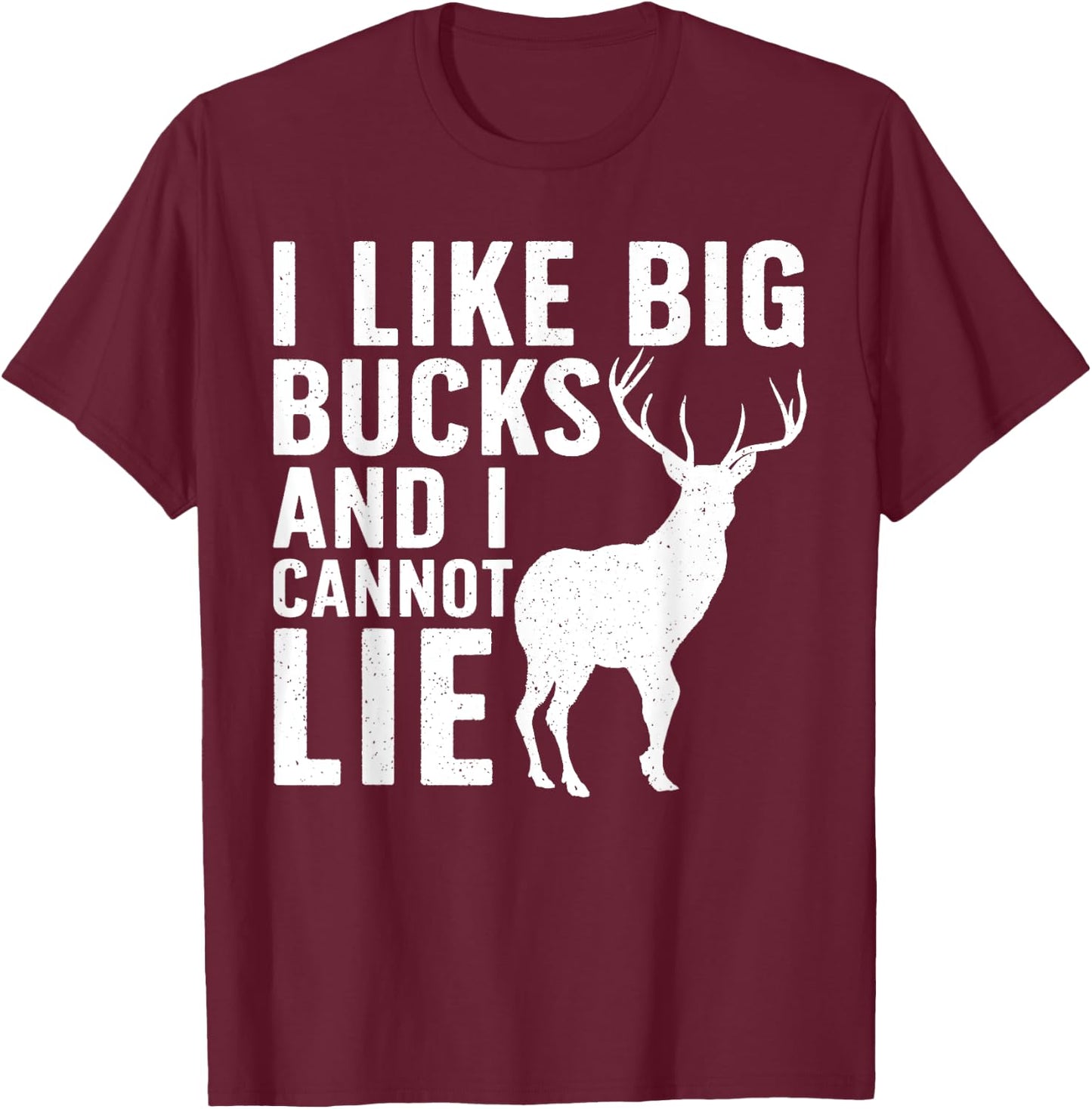 Deer Hunting Art Dad Wildlife Hunter Whitetail Bucks T-Shirt - T-Shirt | Maroon