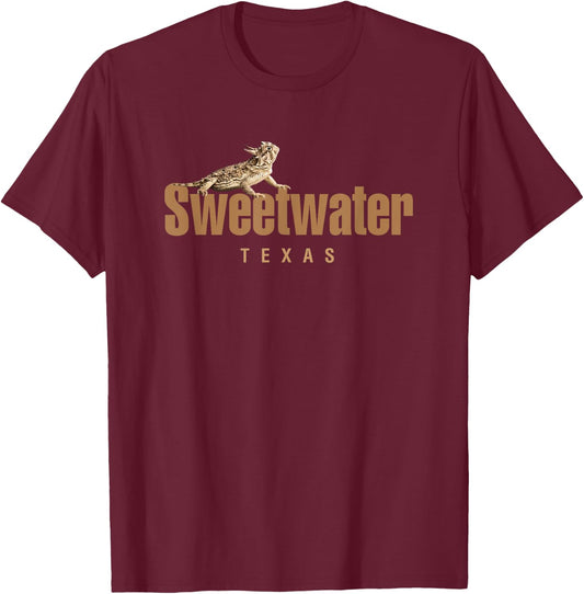 Sweetwater Texas Horned Toad Design T-Shirt - T-Shirt | Maroon
