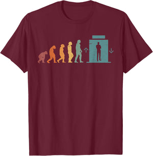 Evolution Of An Elevator T-Shirt - T-Shirt | Maroon