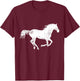 Equestrian Distressed Horse Print - Vintage Horse T-Shirt - T-Shirt | Maroon