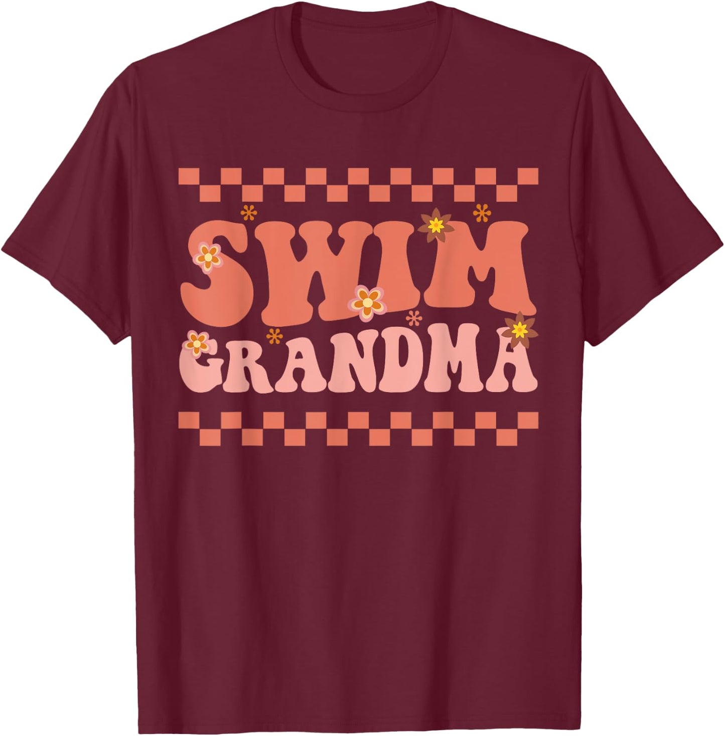 Swim Grandma Swimmer Swimming Sport Lovers Swim Nana Gift T-Shirt - T-Shirt | Maroon