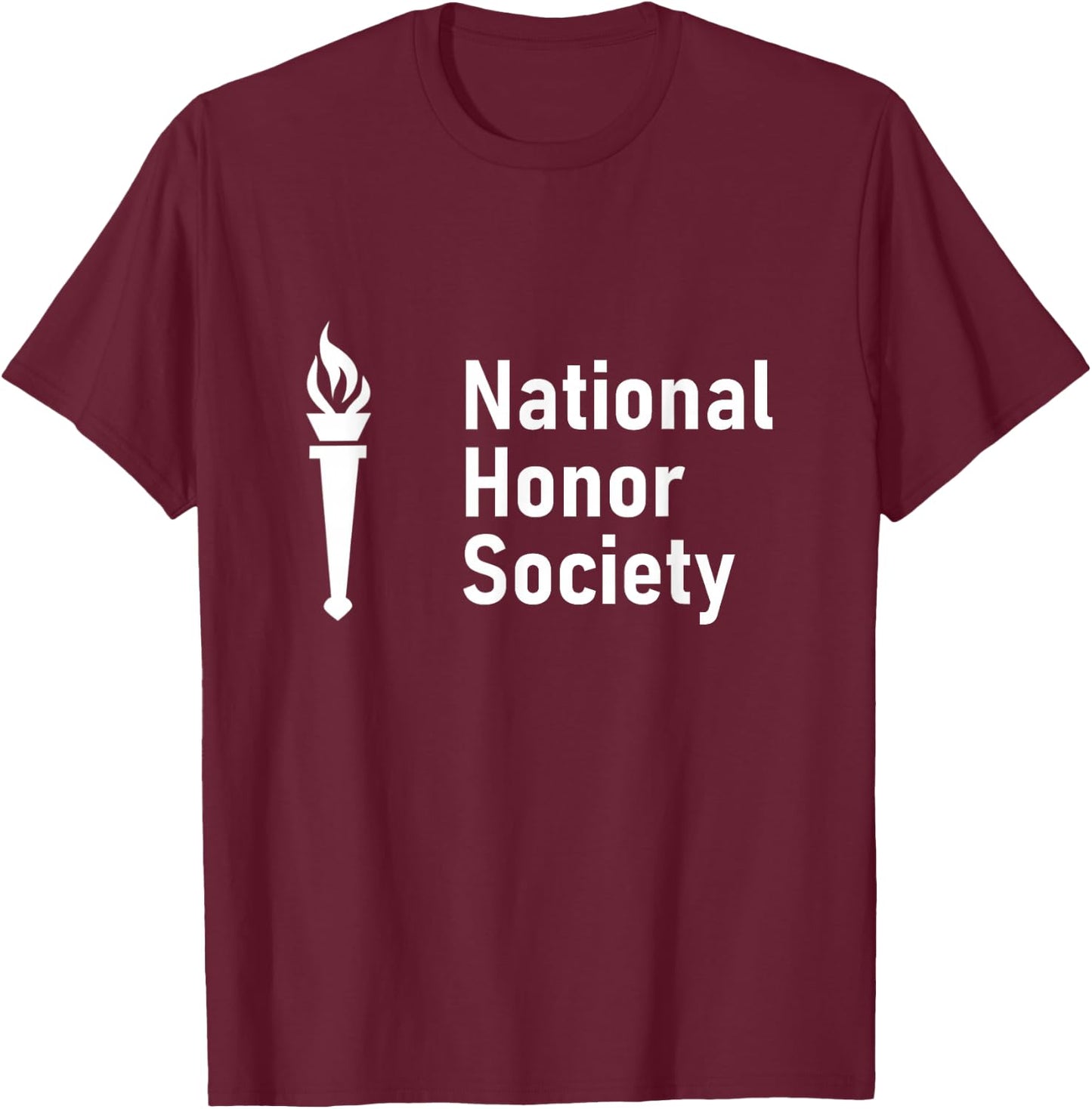 National Honor Society Scholastic Torch Logo T-Shirt - T-Shirt | Maroon