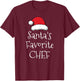 Santas Favorite Chef - Christmas Funny Gift Pajama Xmas T-Shirt - T-Shirt | Maroon