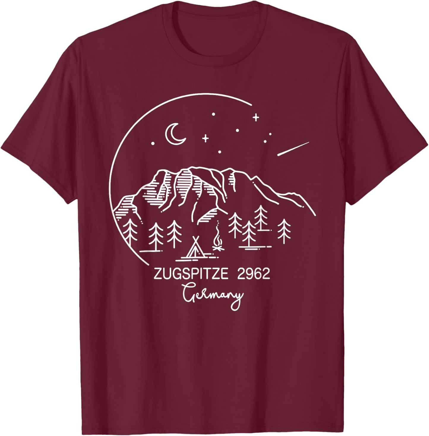 Zugspitze Berg Garmisch Partenkirchen Bayern Deutschland T-Shirt - T-Shirt | Maroon
