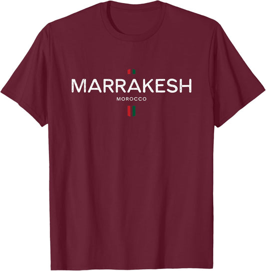 Marrakesh Morocco Retro Vintage T-Shirt - T-Shirt | Maroon