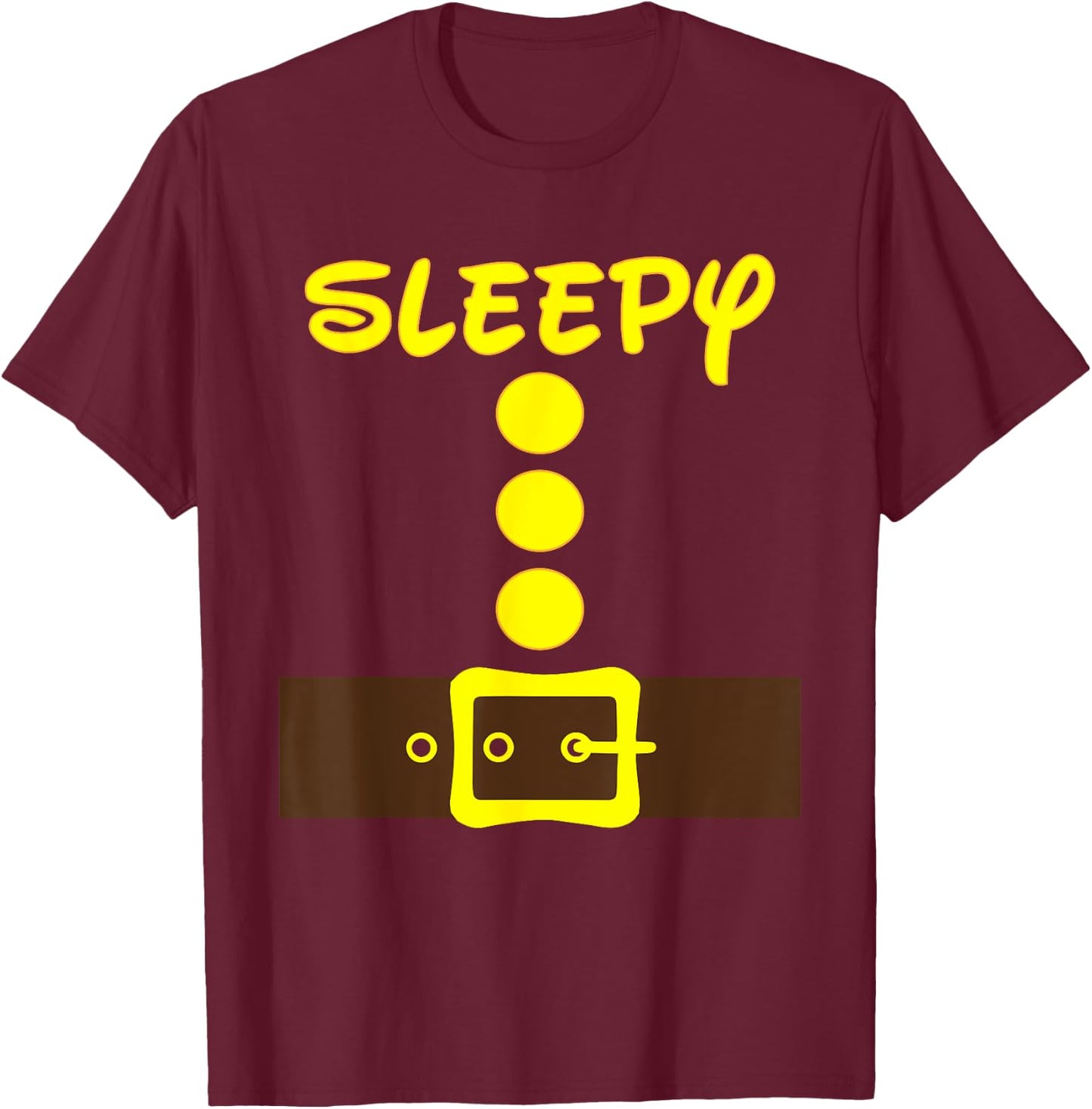 Dwarf Easy Halloween Color Costume Men Women Kids Matching T-Shirt - T-Shirt | Maroon