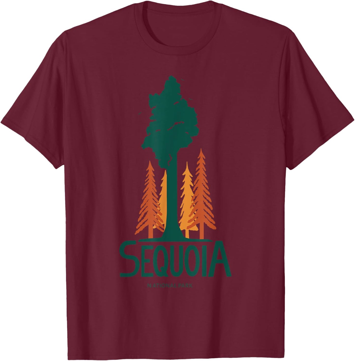 California Sequoia National Park 1890 T-Shirt - T-Shirt | Maroon