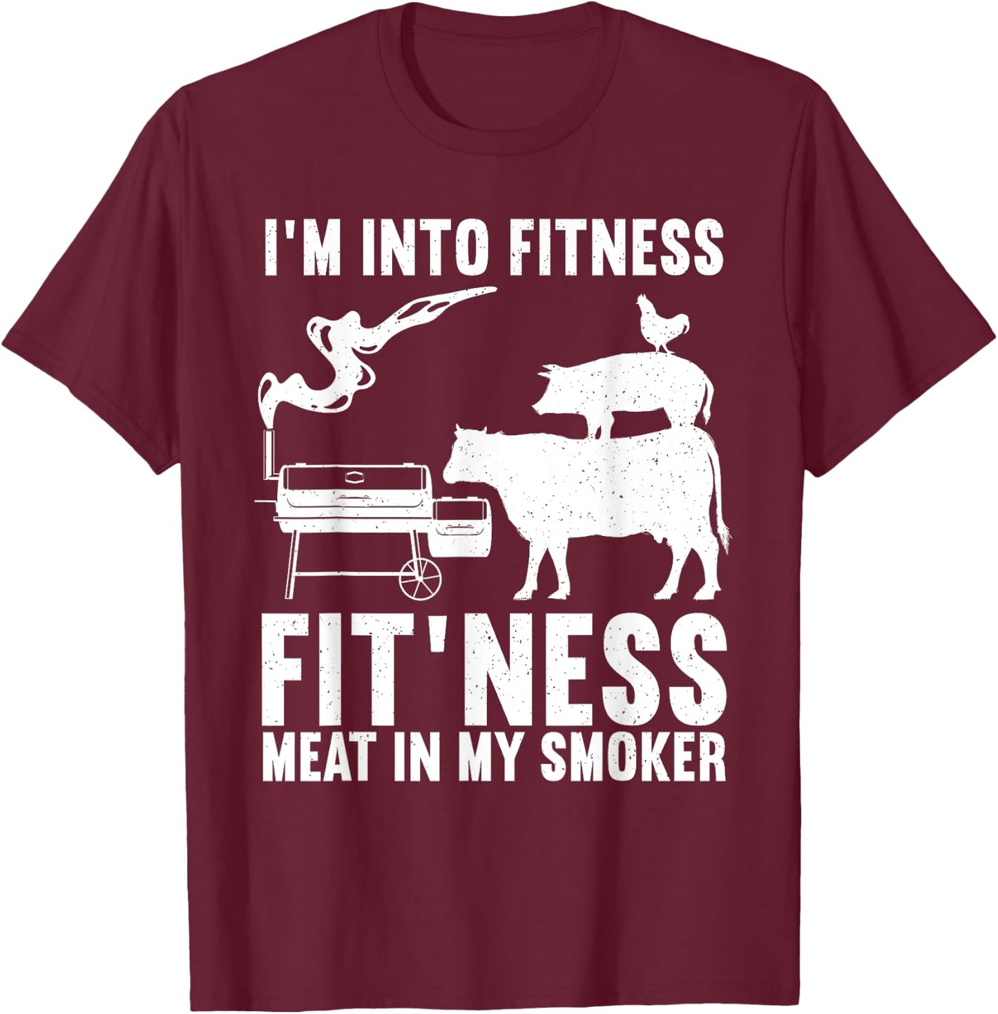 Funny BBQ Meat Smoking Art Women Barbeque Griller T-Shirt - T-Shirt | Maroon