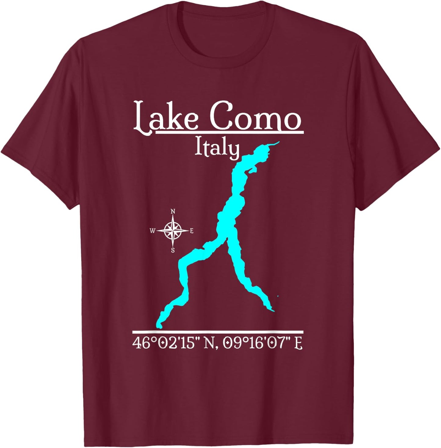 Lake Como, Italy T-Shirt - T-Shirt | Maroon