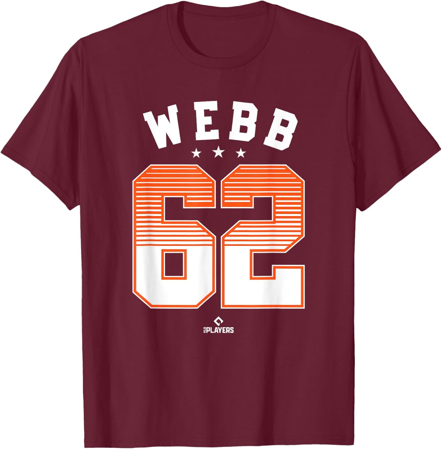Logan Webb 62 San Francisco MLBPA T-Shirt - T-Shirt | Maroon