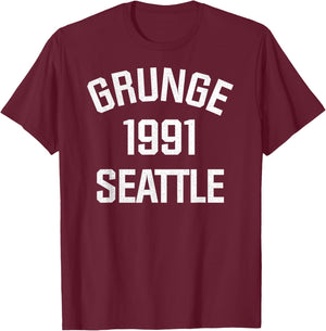 Grunge Rock 1991 Seattle T-Shirt - T-Shirt | Maroon