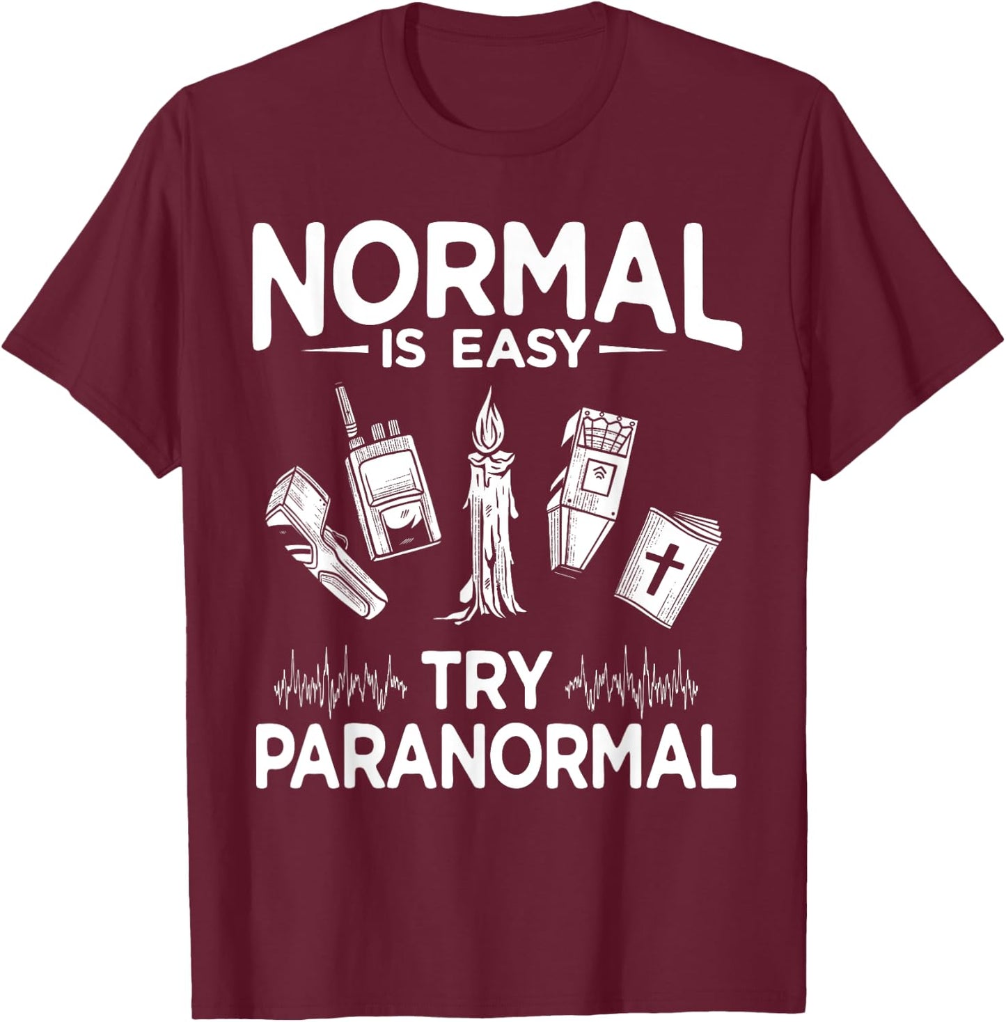 Phasmophobia - Ghost Hunter - Paranormal Investigator T-Shirt - T-Shirt | Maroon