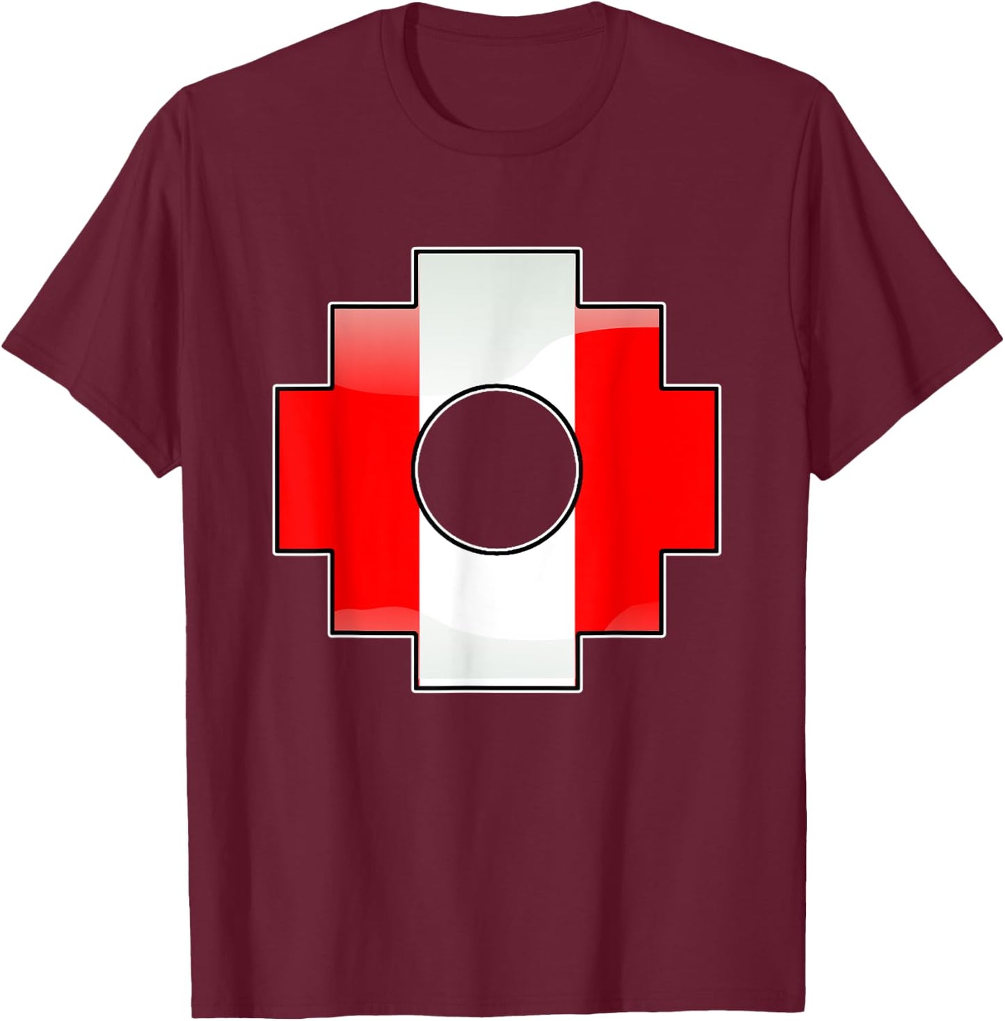 Peru Chakana Inca Cross And Peruvian Flag T-Shirt - T-Shirt | Maroon