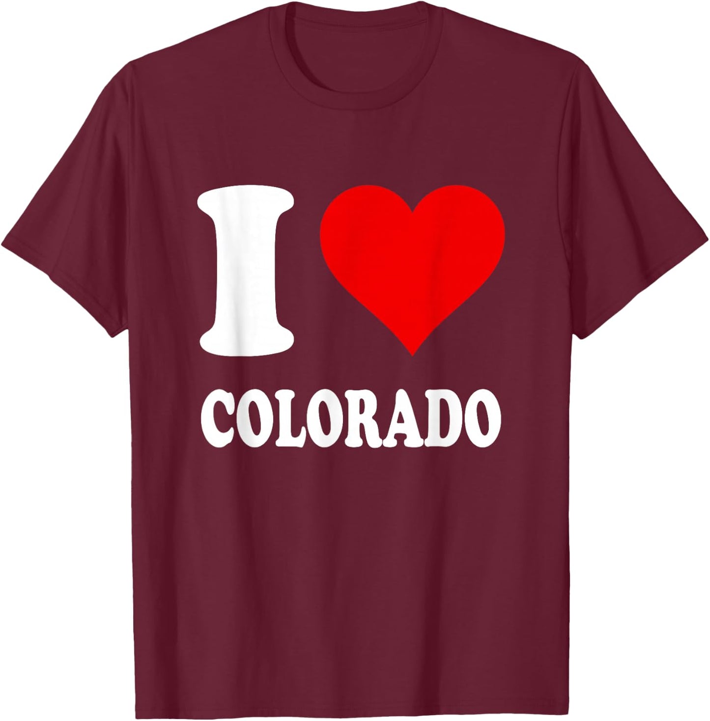 Red Heart I Love Colorado T-Shirt - T-Shirt | Maroon
