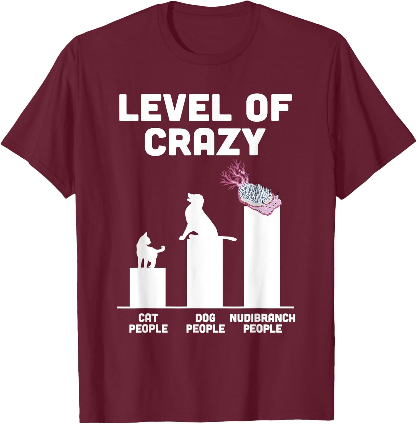 Mollusk Biologist Nudibranch Funny Level Of Crazy T-Shirt - T-Shirt | Maroon