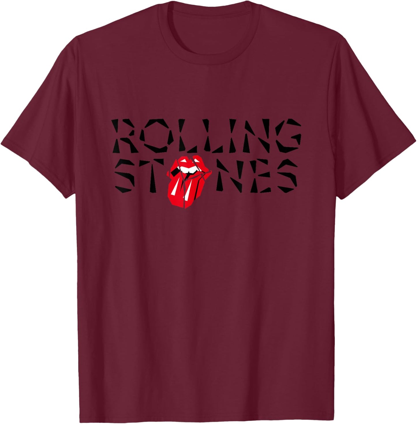 Official The Rolling Stones HD Tongue Logo T-Shirt - T-Shirt | Maroon